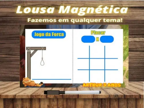 Lousa Magnética + J.v + Forca Garfield com Embalagem