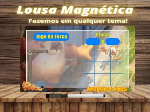 Lousa Magnética + J.v + Forca Garfield com Embalagem