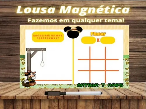 Lousa Magnética + J.v + Forca Mickey Safari com Embalagem