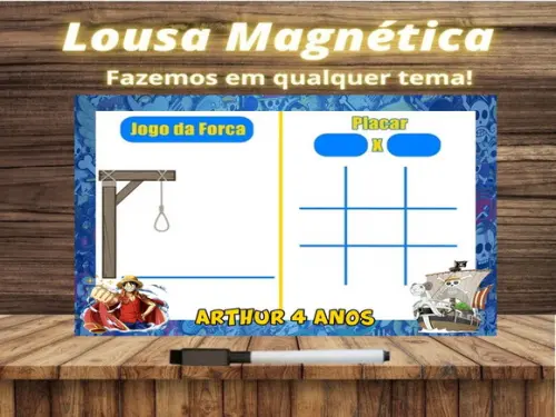 Lousa Magnética + J.v + Forca One Piece com Embalagem