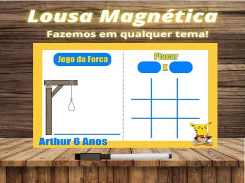 Lousa Magnética + J.v + Forca Pokémon com Embalagem