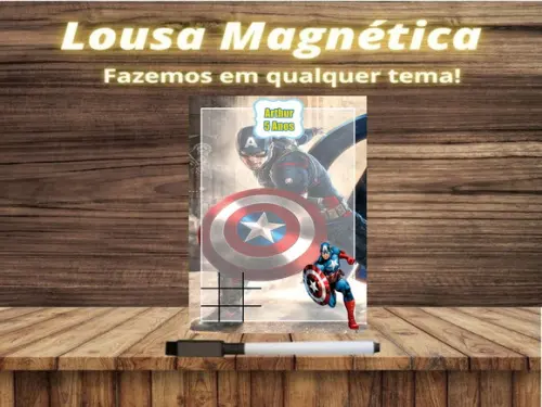 Lousa Magnética + J.v Capitão América com Embalagem