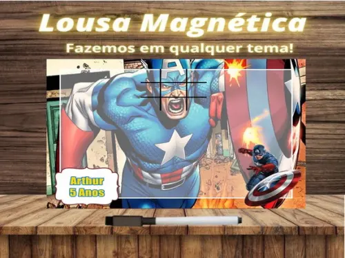 Lousa Magnética + J.v Capitão América com Embalagem