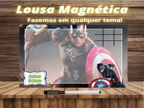 Lousa Magnética + J.v Capitão América com Embalagem