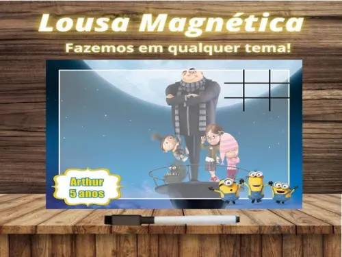 Lousa Magnética + J.v Meu Malvado Favorito com Embalagem