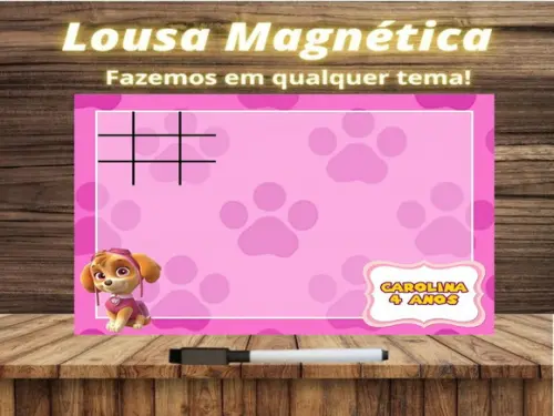 Lousa Magnética + J.v Patrulha Canina com Embalagem