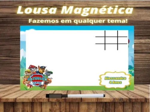Lousa Magnética + J.v Patrulha Canina com Embalagem