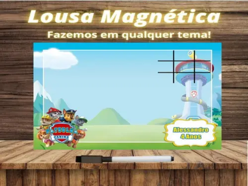 Lousa Magnética + J.v Patrulha Canina com Embalagem