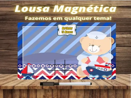 Lousa Magnética + J.v Ursinho Marinheiro com Embalagem