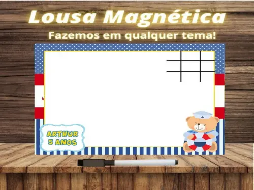 Lousa Magnética + J.v Ursinho Marinheiro com Embalagem