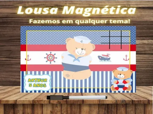Lousa Magnética + J.v Ursinho Marinheiro com Embalagem