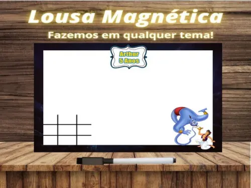 Lousa Magnética + Jogo da Velha Aladdin com Embalagem