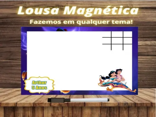 Lousa Magnética + Jogo da Velha Aladdin com Embalagem