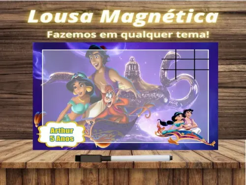 Lousa Magnética + Jogo da Velha Aladdin com Embalagem
