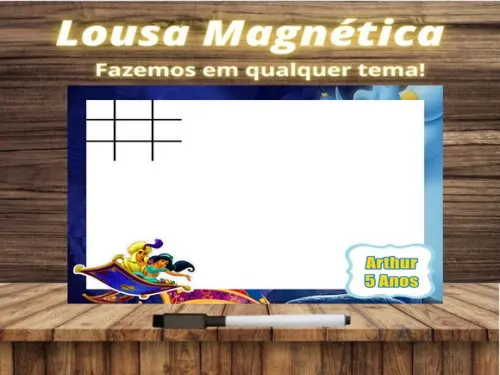 Lousa Magnética + Jogo da Velha Aladdin com Embalagem