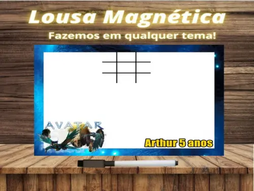 Lousa Magnética + Jogo da Velha Avatar com Embalagem