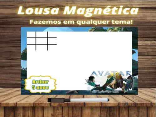 Lousa Magnética + Jogo da Velha Avatar com Embalagem