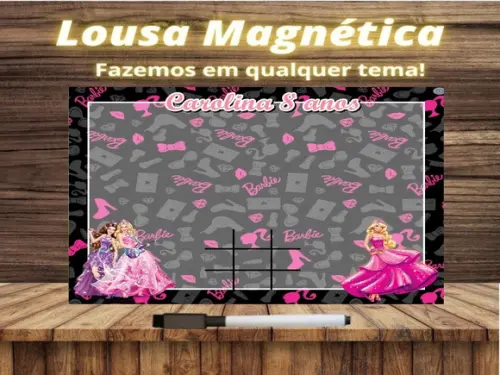 Lousa Magnética + Jogo da Velha Barbie com Embalagem