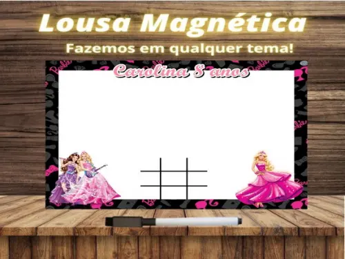 Lousa Magnética + Jogo da Velha Barbie com Embalagem