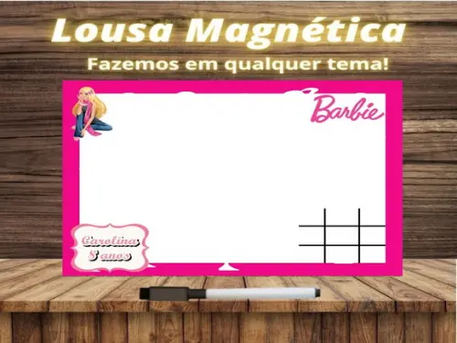 Lousa Magnética + Jogo da Velha Barbie com Embalagem