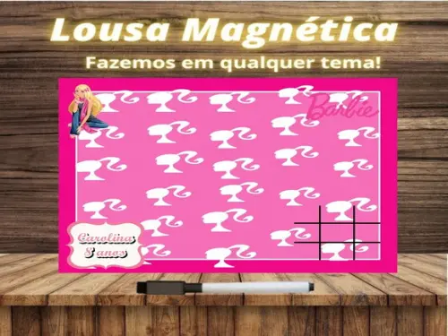 Lousa Magnética + Jogo da Velha Barbie com Embalagem