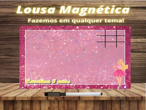 Lousa Magnética + Jogo da Velha Barbie com Embalagem