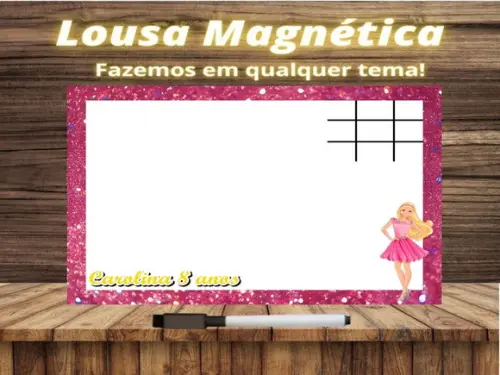 Lousa Magnética + Jogo da Velha Barbie com Embalagem
