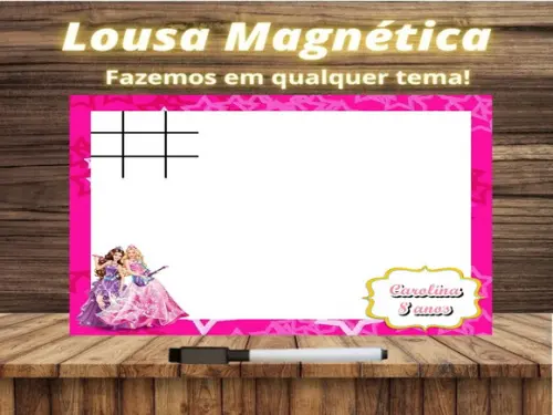 Lousa Magnética + Jogo da Velha Barbie com Embalagem