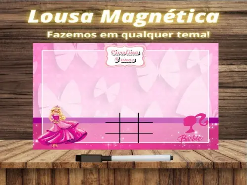 Lousa Magnética + Jogo da Velha Barbie com Embalagem