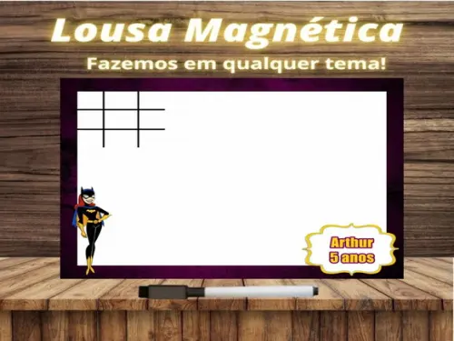 Lousa Magnética + Jogo da Velha Batgirl com Embalagem