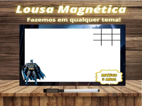 Lousa Magnética + Jogo da Velha Batman com Embalagem