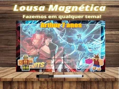 Lousa Magnética + Jogo da Velha Blox Fruits com Embalagem