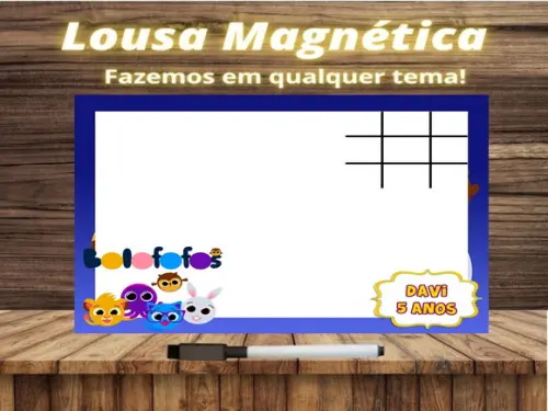 Lousa Magnética + Jogo da Velha Bolofofos com Embalagem