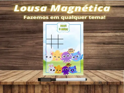 Lousa Magnética + Jogo da Velha Bolofofos com Embalagem
