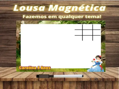 Lousa Magnética + Jogo da Velha Branca de Neve com Embalagem