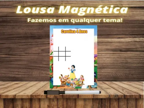 Lousa Magnética + Jogo da Velha Branca de Neve com Embalagem