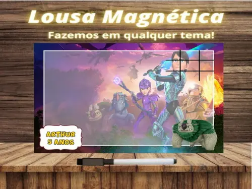Lousa Magnética + Jogo da Velha Caçadores de Trolls com Emb.
