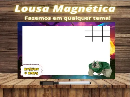 Lousa Magnética + Jogo da Velha Caçadores de Trolls com Emb.