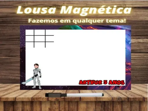 Lousa Magnética + Jogo da Velha Caçadores de Trolls com Emb.