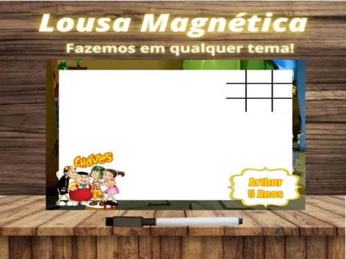 Lousa Magnética + Jogo da Velha Chaves com Embalagem