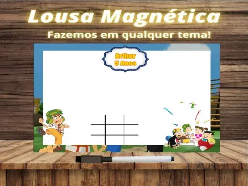 Lousa Magnética + Jogo da Velha Chaves com Embalagem
