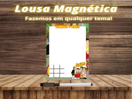 Lousa Magnética + Jogo da Velha Chaves com Embalagem