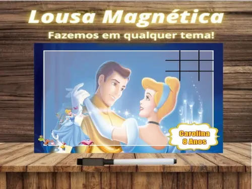 Lousa Magnética + Jogo da Velha Cinderela com Embalagem