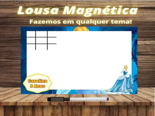 Lousa Magnética + Jogo da Velha Cinderela com Embalagem