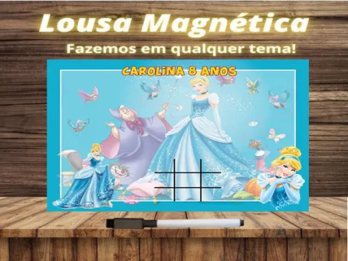 Lousa Magnética + Jogo da Velha Cinderela com Embalagem