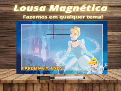 Lousa Magnética + Jogo da Velha Cinderela com Embalagem