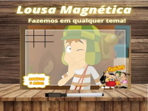 Lousa Magnética + Jogo da Velha Chaves com Embalagem