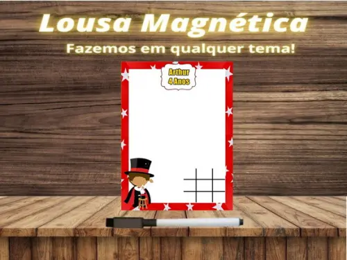 Lousa Magnética + Jogo da Velha Circo com Embalagem