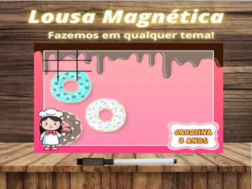 Lousa Magnética + Jogo da Velha Confeitaria com Embalagem