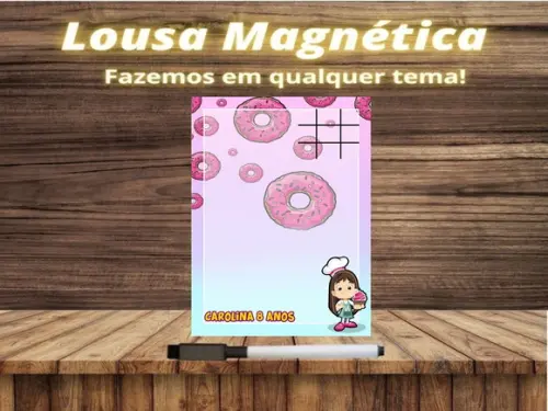 Lousa Magnética + Jogo da Velha Confeitaria com Embalagem
